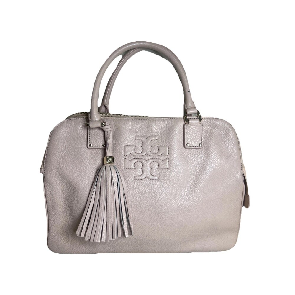 Tory Burch Thea Pale Pink Classic Minimalist Style Satchel Handbag Business Bag